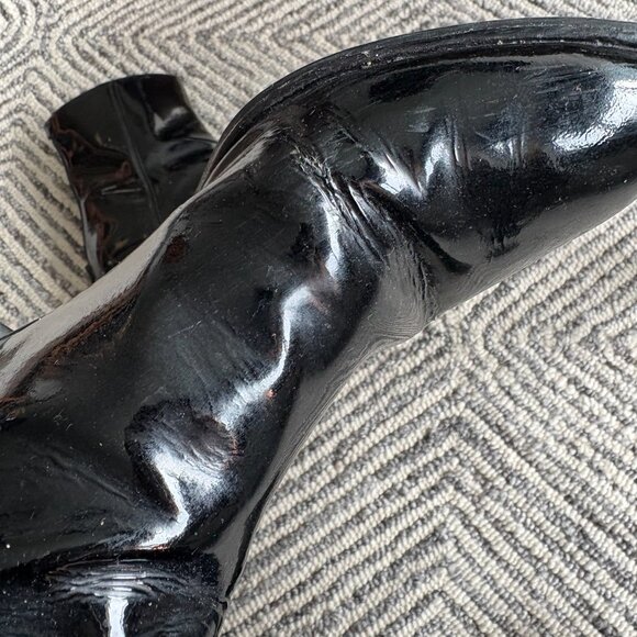 Stuart Weitzman Black Patent Leather Pointed Toe Boots – Size 6.5 US - Picture 2 of 6